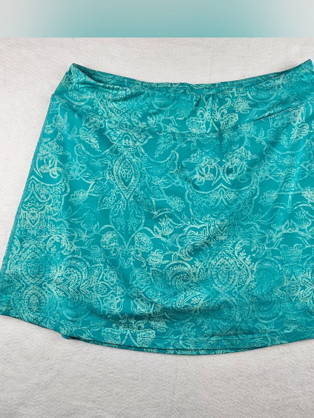 Title Nine Floral Scroll Dream Skort Teal Green Paisley Large Tennis Golf Pickle - Picture 5 of 9